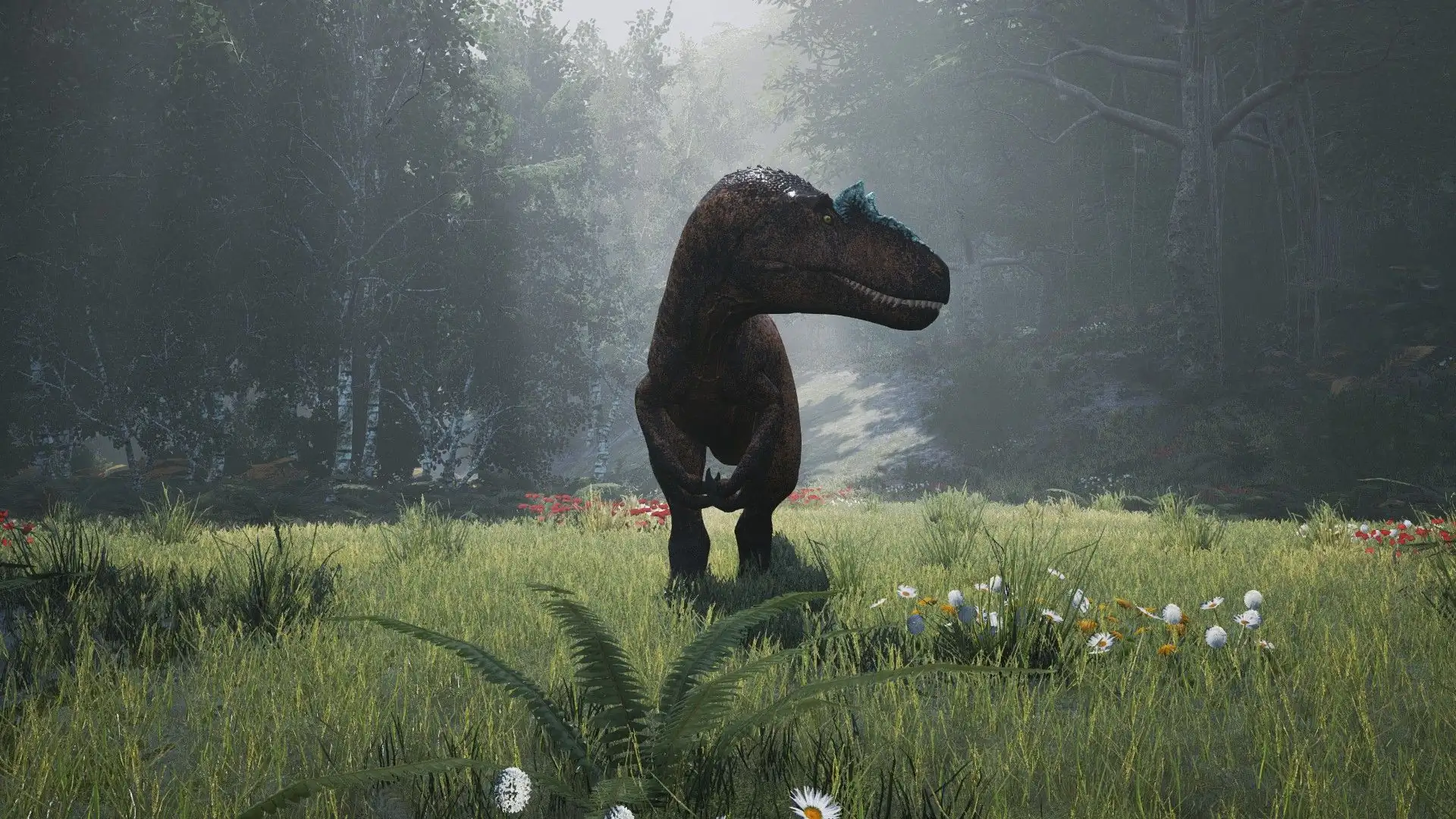 A dinosaur in a clearing in The Isle Evrima, server hosted by YorkHost